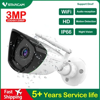 2022 Legújabb Vstarcam 3MP IP Kamera WIFI Biztonsági kamera Kültéri Golyó CCTV Kamera Mozgásérzékelő IP66 Vízálló IR Kamera