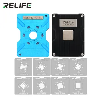 RELIFE RL-601M 8 az 1-ben Univerzális CPU Reballing Stencil Platform iPhone 6-13/13 Pro Max IC Chip Ültetés Tin Sablon Kellék