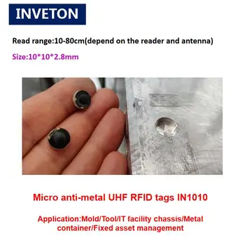 Mikro PCB RFID Fém Címke Impinj Monza4QT Passzív Flexibilis UHF RFID Fém Kategória Távolság Raktár Kezelése