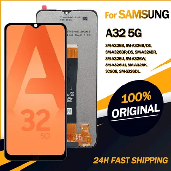 100% Eredeti Samsung Galaxy A32 5G A326 A326B LCD Kijelző érintőképernyő Csere Samsung A32 5G A326U SM-A326BR LCD
