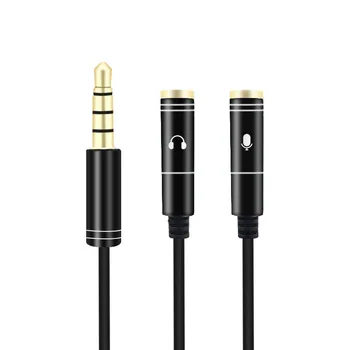 3,5 mm-es Audio Elválasztó Átalakítás Kábel Fém Egy-két Fülhallgató Mikrofon Adapter Kábel