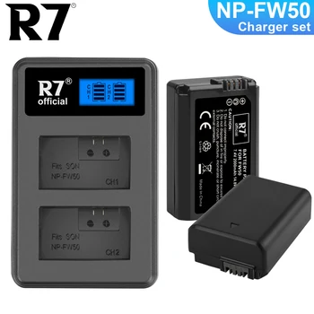R7 NP-FW50 NP-FW50 2000mAh Akkumulátor AKKU+LCD Kettős Töltő Sony Alpha a3000 a5000 a5100 a6000 a7R a7R II. NEX-3 NEX-3N NEX-5
