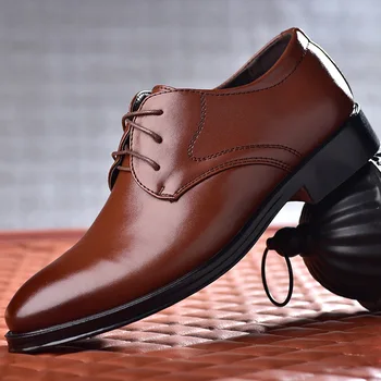 Hivatalos, Fekete Bőr Cipő Férfi Csipke Oxford, a Férfi Esküvői Buli Office Üzleti Alkalmi Cipő Plus Size Férfi Cipő
