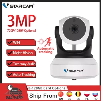 Vstarcam 3MP Vezeték nélküli WiFi IP Kamera, Térfigyelő Kamera 720P/1080P Home Security IR éjjellátó PTZ Baba figyelő Kamera