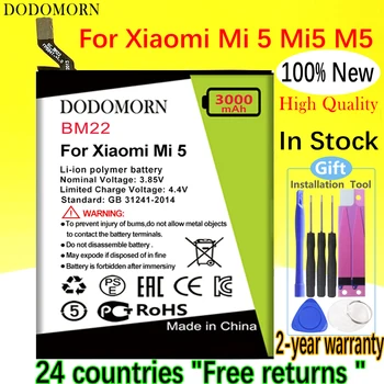 DODOMORN BM22 Akkumulátor Xiaomi Mi 5 Mi5 M5 Magas Minőségű +nyomon Követési Számot