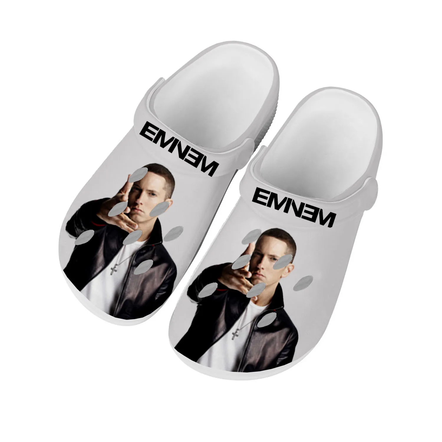 Eminem Hip Hop Zene Népszerű Rapper Haza Klumpa Egyéni Víz Cipok Férfi Ruházat Női Kamasz Cipő Tömíti Lélegző Strand Lyuk Papucs