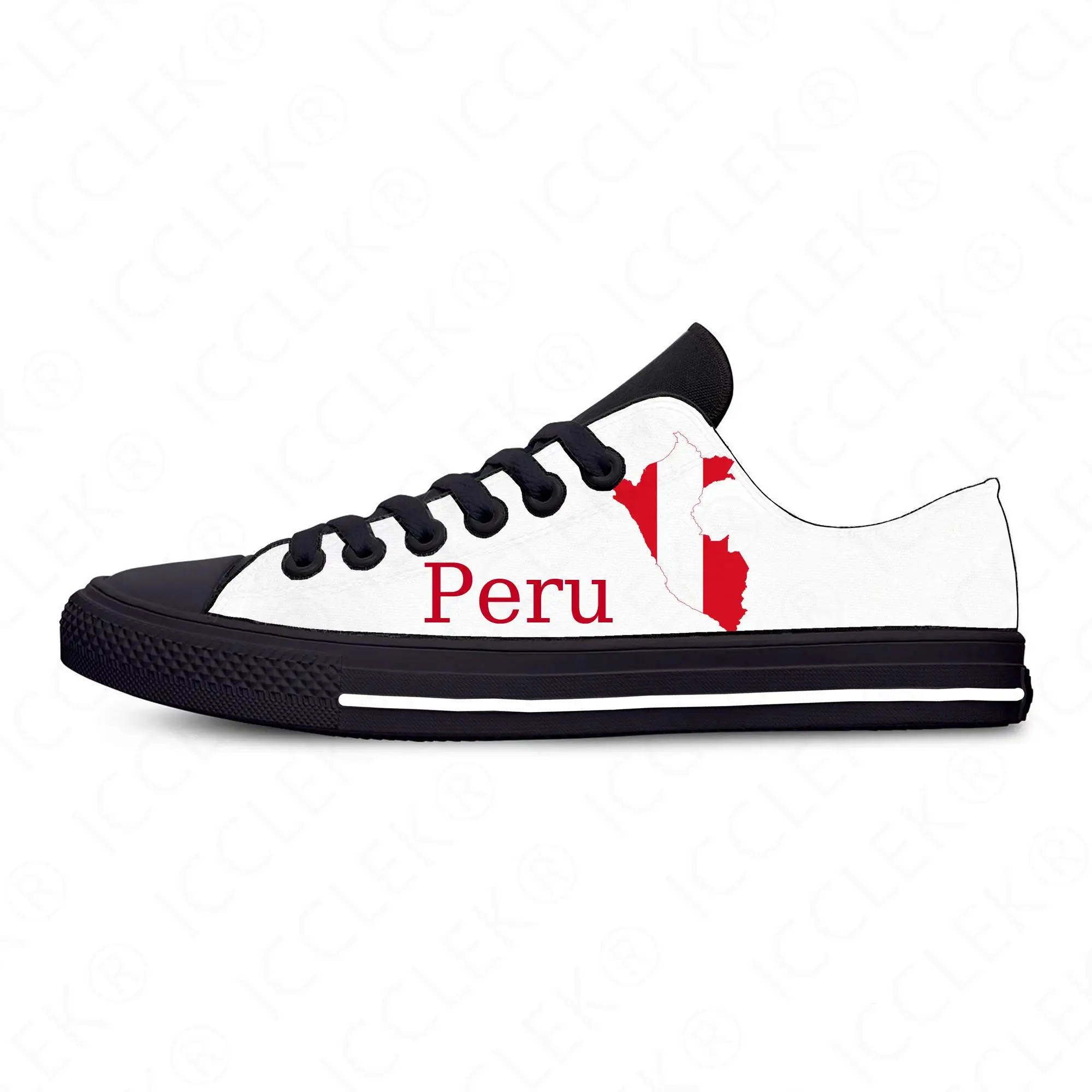 Peru Zászló Alacsony Top Cipők Férfi Női Tinédzser Alkalmi Cipő, Vászon sportcipő 3D Nyomtatott Lélegző, Könnyű cipő