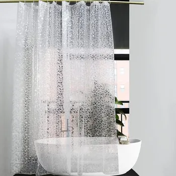 Modern zuhanyfüggöny 3D-s Penész Bizonyíték Fürdés Függöny Horog Vízálló Zuhanyzás Képernyők Áttetsző Fürdőszoba lakberendezési