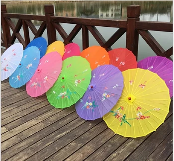 1db Kínai művészet esernyő bambusz képkeret selyem napernyő esküvői szülinapi buli menyasszony bridemaid kézzel festett virág design
