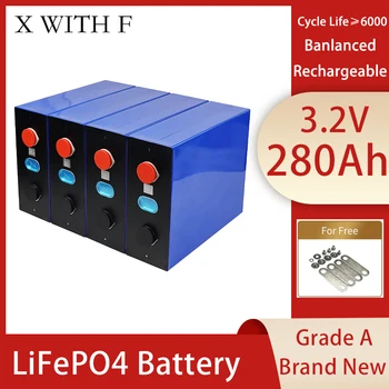 3.2 V 280Ah LiFePO4 Akkumulátor Cella Csomag 4DB Tölthető Teljes Kapacitás Mély Ciklus Napenergia-Foszfát Lítium-Ion Power Bank adómentes