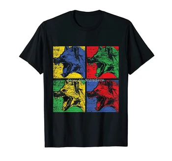 Pop Art Hiéna T-Shirt Vintage Omnivore Dögevő Vicces Pólók Férfi Cottno Póló Streetwear
